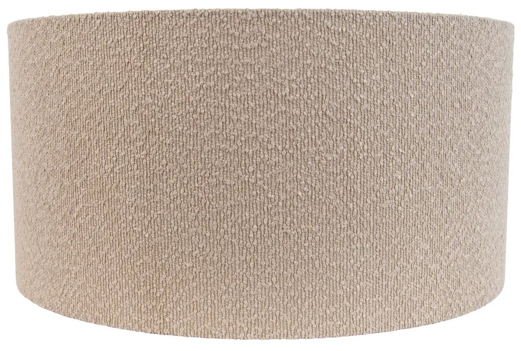 Stoffen lampenkap beige met teddy stof 50/50/25 Modern cilinder / rond rond