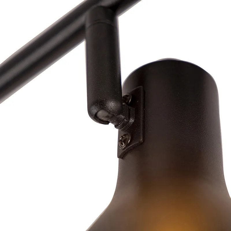 Moderne spot zwart met goud 4-lichts - Magno