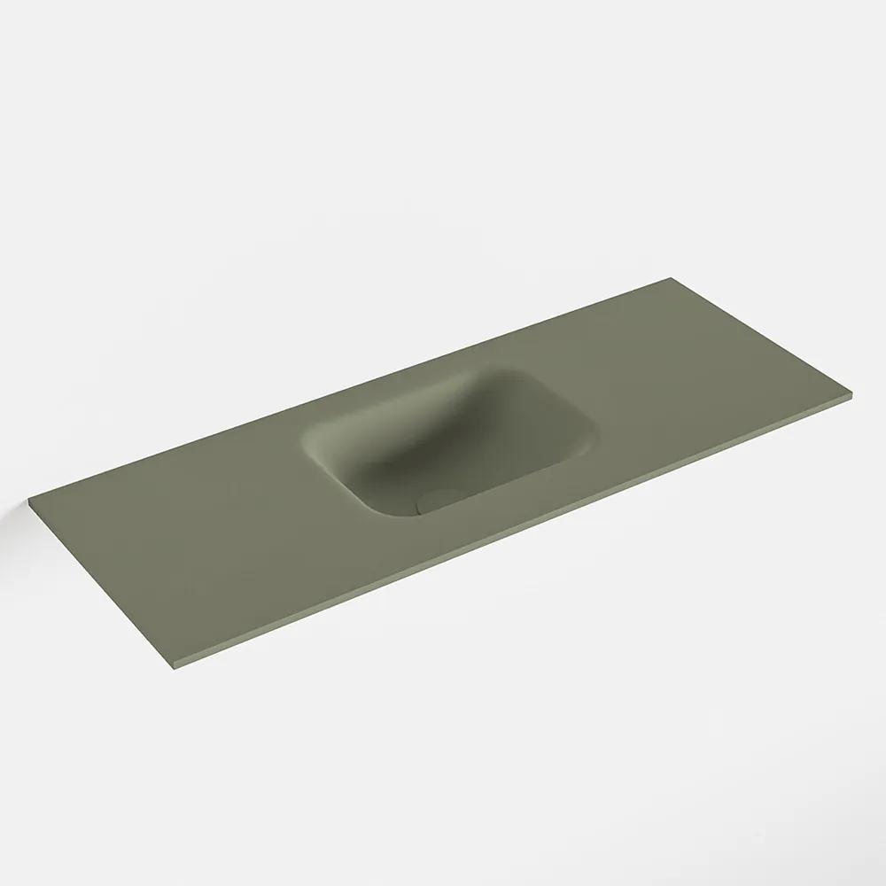 MONDIAZ LEX Army solid surface inleg wastafel voor toiletmeubel 80cm. Positie wasbak midden