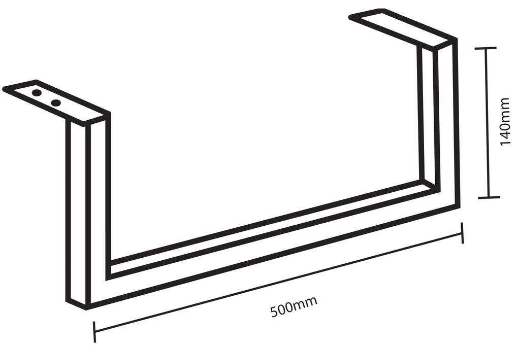 Differnz handdoekdrager 50x14cm chroom