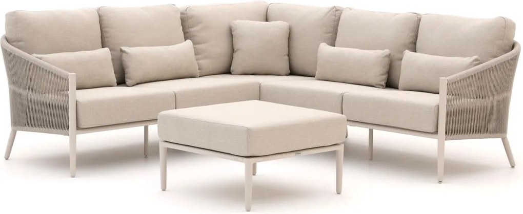 Hoek loungeset Bellagio  | 5 personen | Loungeset Beige | Hoekbank Aluminium | 237.5x237.5cm | Kees Smit Tuinmeubelen