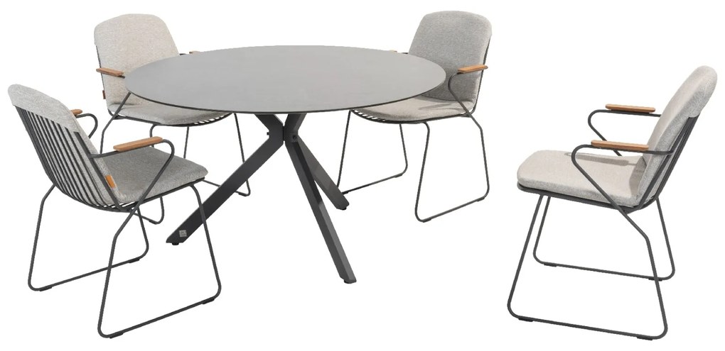 4 Seasons Veneto/Locarno ronde tuinset - Ø130 cm. - stapelbaar