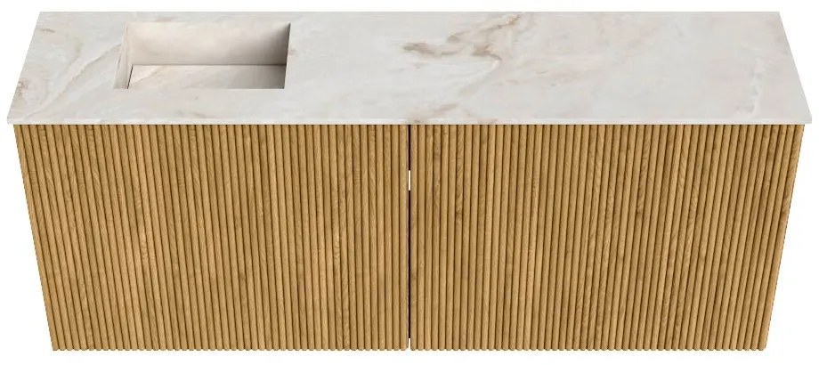 Mondiaz Joya DLux 100cm toiletmeubel oak met wastafel faye links zonder kraangat frappe