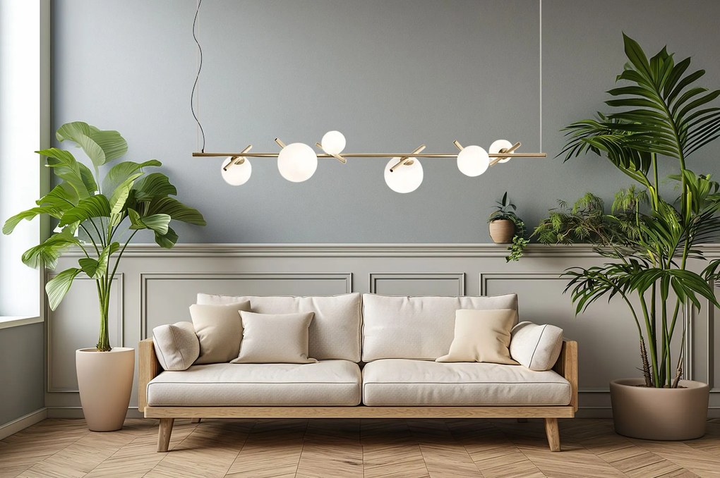 Hanglamp APP1664-6CP Gold