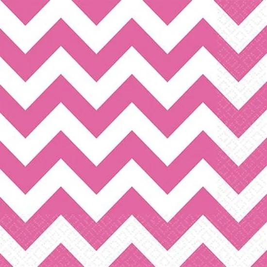 Servetten zigzag roze (33x33cm, 20st)
