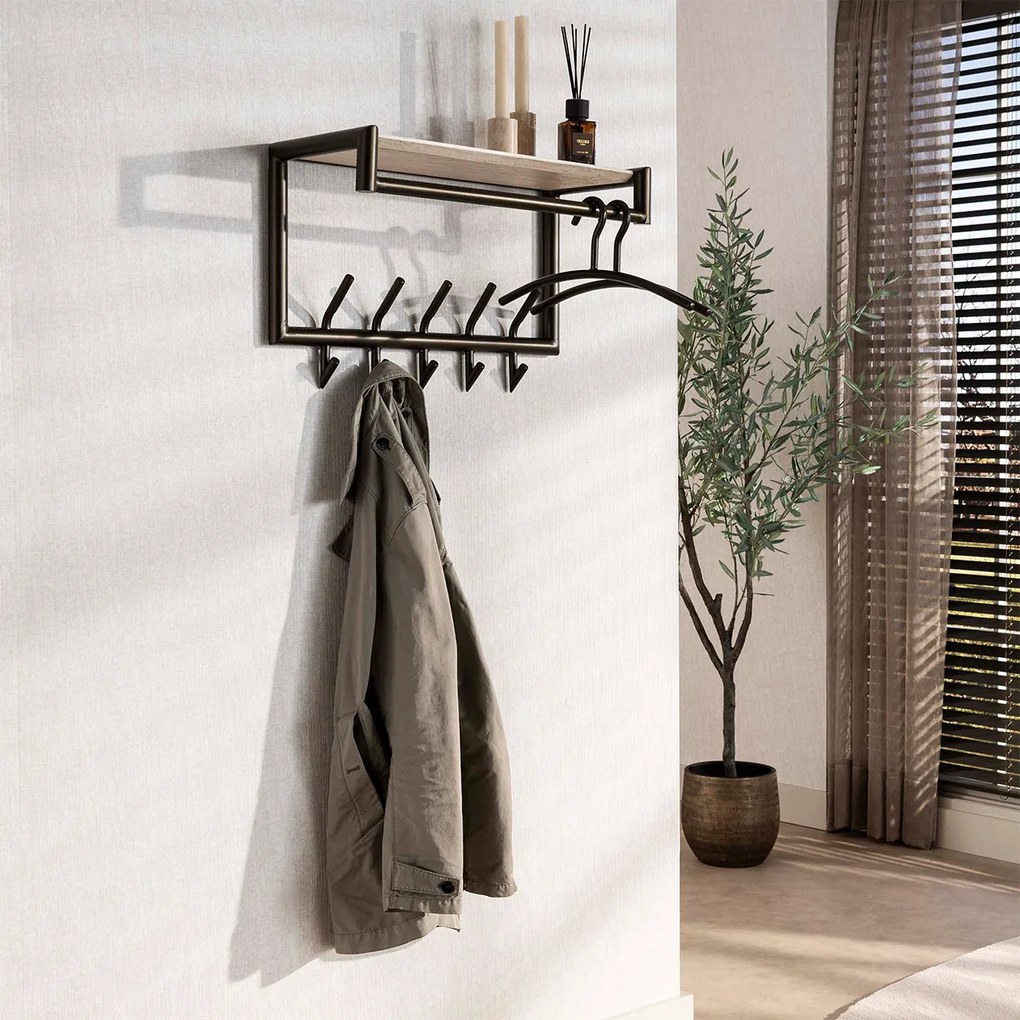 Kapstok Met Hoedenplank En 5 Haken