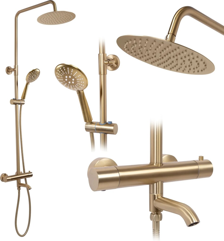 Doucheset REA Lungo Gold Brush Met Thermostaat