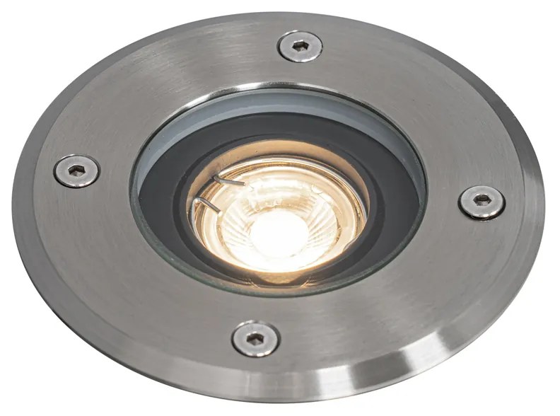 Moderne buiten grondspot staal 35 mm verstelbaar IP65 - Delux Modern GU10 IP65 Buitenverlichting