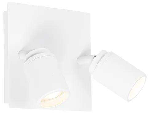 Moderne badkamer Spot / Opbouwspot / Plafondspot wit vierkant 2-lichts IP44 - Ducha Modern GU10 IP44 Lamp