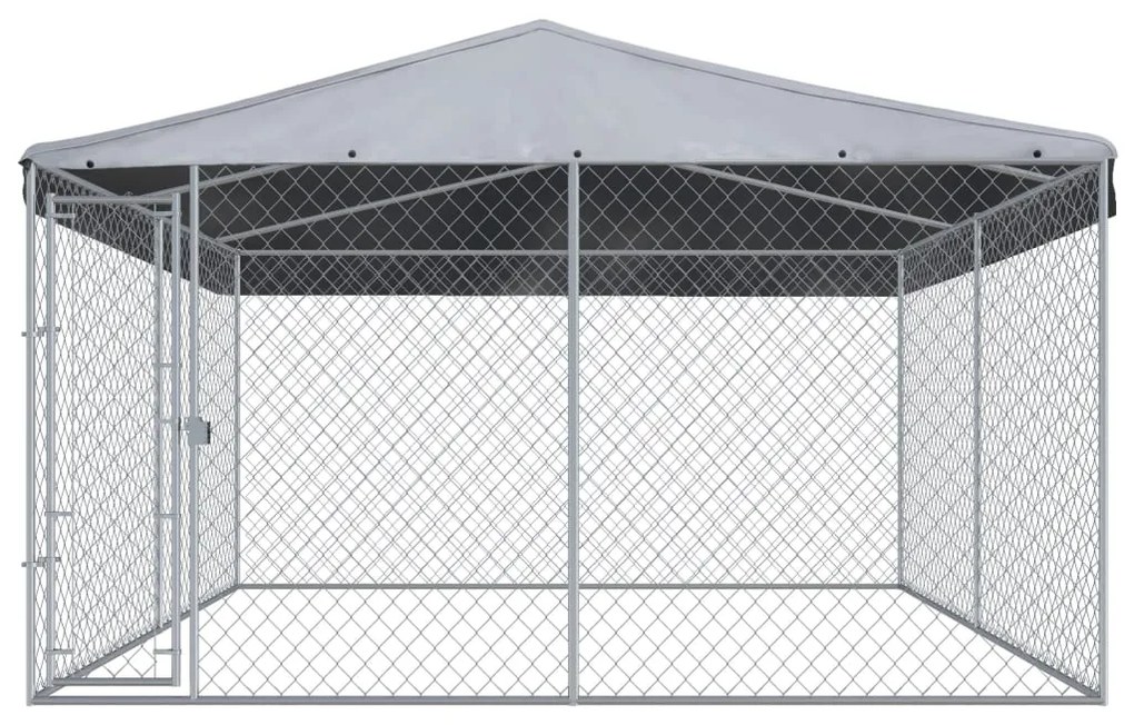 vidaXL Hondenkennel voor buiten met dak 382x382x225 cm