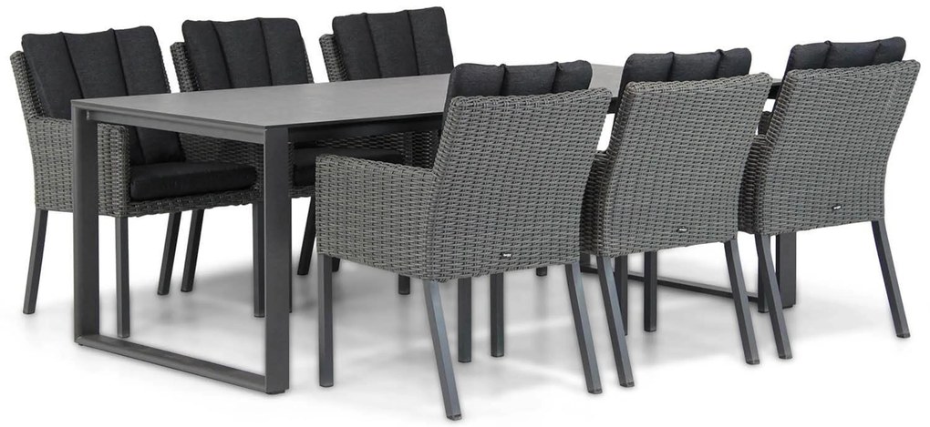 Tuinset 6 personen 220 cm Wicker Grijs Garden Collections Oxbow/Zaga