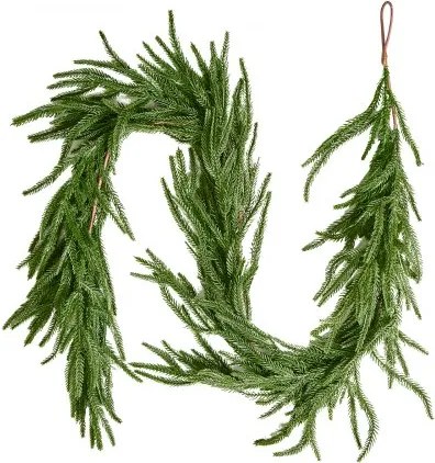 VEVOR Kerstkrans, 1524 mm, Realistische Norfolk Dennenkrans, Dennenkrans, Kunstmatige Groenkransen, voor Binnen- en Buitenkerstdecoratie op Tafel, Schoorsteenmantel en Open Haard