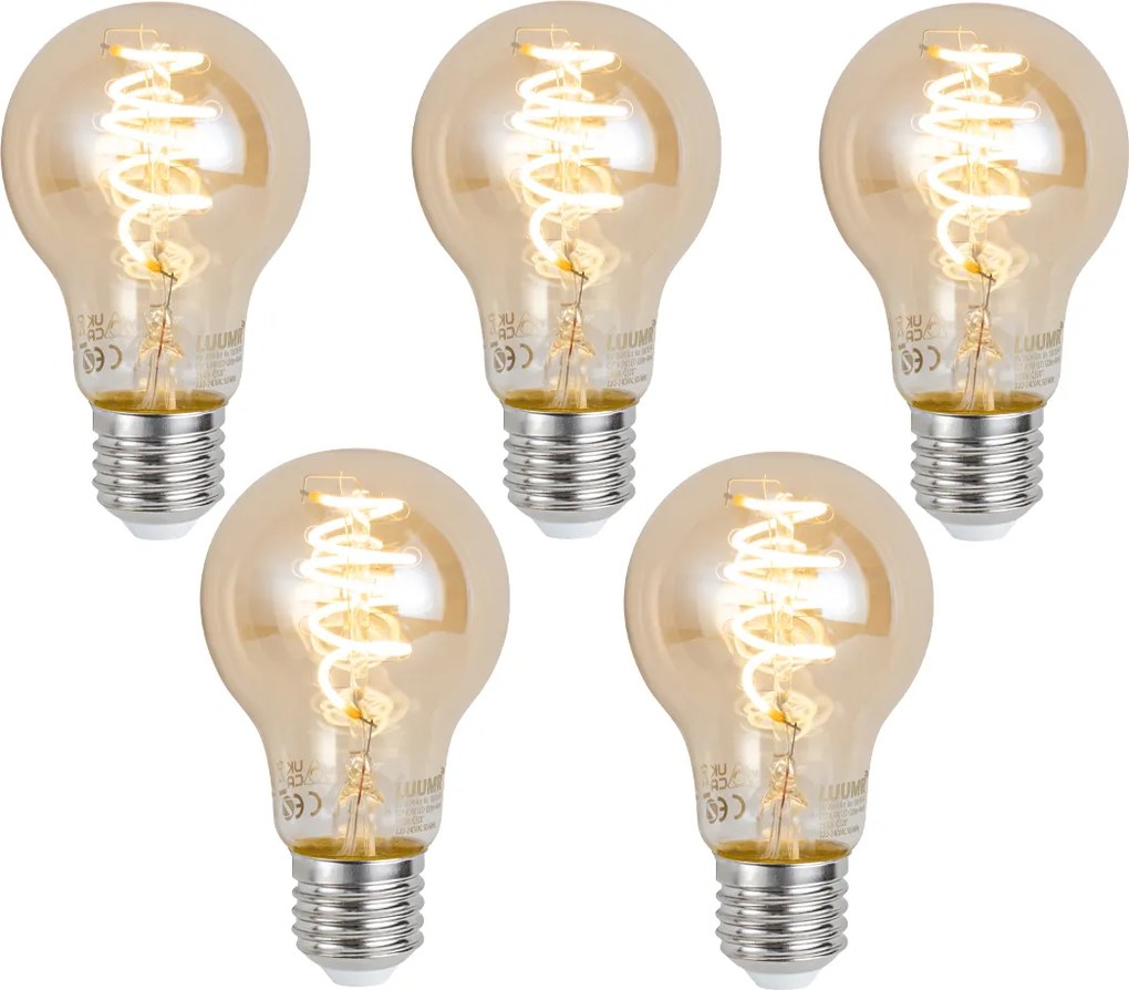 Set van 5 Smart E27 dimbare LED lampen A60 amber 4.9W 320 lm 2500K Zigbee