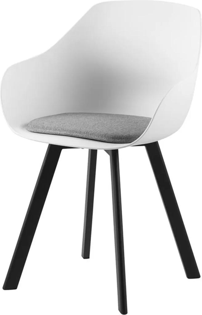 Lisomme Kunststof eetkamerstoel - Rene - Metalen onderstel - Wit - Kuipstoel - kunststof eetkamerstoel - moderne stoel - Kuip - Metaal
