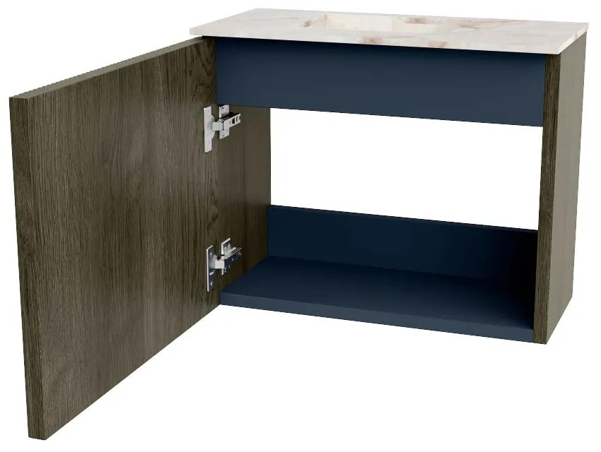 Mondiaz Joya DLux 50cm toiletmeubel shadow met wastafel faye links 1 kraangat frappe