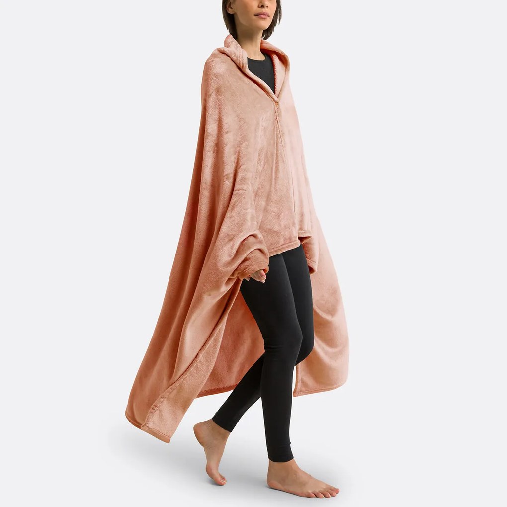 Fleece plaid met mouwen, recycled polyester, Javi