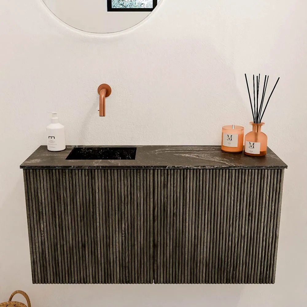 Mondiaz Joya DLux 80cm toiletmeubel shadow met wastafel faye links zonder kraangat lava