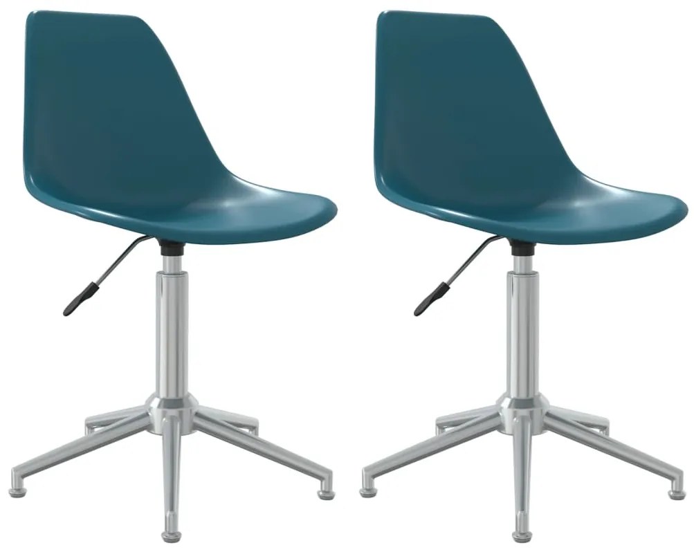 vidaXL Eetkamerstoelen draaibaar 2 st polypropeen turquoise