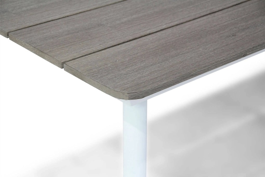 Tuinset 6 personen 240 cm Aluminium/Rope /Aluminium/polywood Wit Santika Furniture Santika