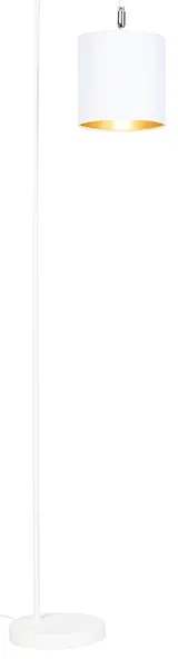 Moderne vloerlamp wit met goud - Lofty
