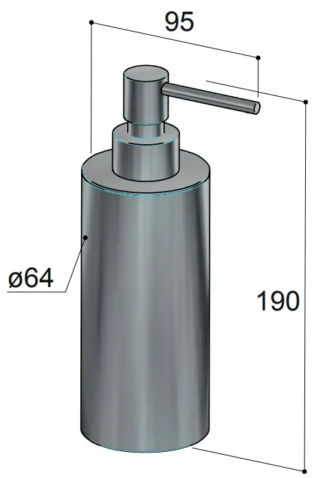 Hotbath Archie zeepdispenser vrijstaand gunmetal geborsteld PVD