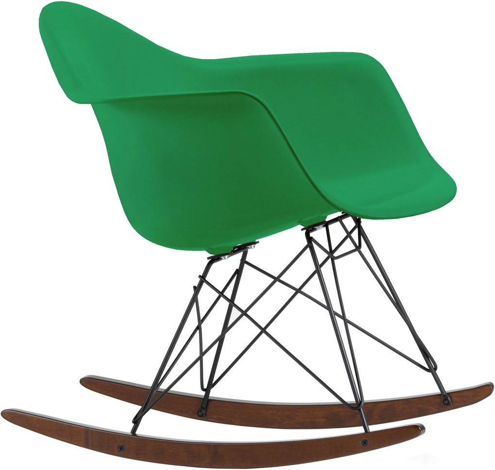 Vitra Eames RAR schommelstoel met donker onderstel classic green