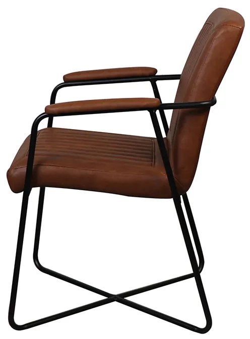 Eetkamerstoel - Henry - leer Vintage cognac