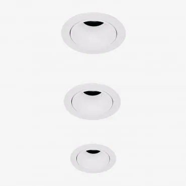 Pack Van 3 Inbouw Led-downlights Met Ronde Frames Ø5 Cm In Aluminium Luisiana Wit & Wit Koud 4000k & 3 W & 19º - Sklum