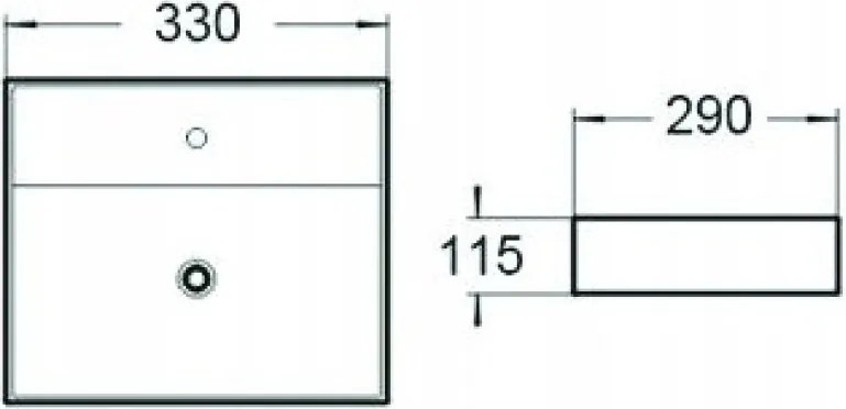 Mexen Mini opbouw wasbak 33 x 29 cm, wit - 21093300