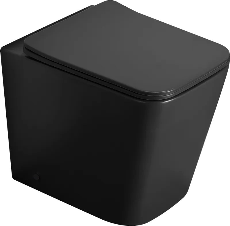 Mexen Cube staande wc-pot Rimless met langzaam sluitende slanke zitting, duroplast, zwart mat - 32924085