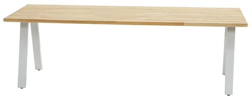 4 Seasons Outdoor Valencia tuinset frozen met Ambassador tafel 240 cm Tuinset houtkleur weerbestendig