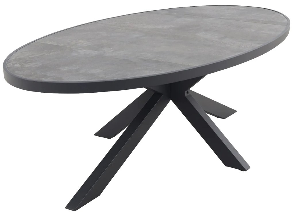 Silva tuintafel antraciet/keramiek - Ovaal - 240x115 cm.