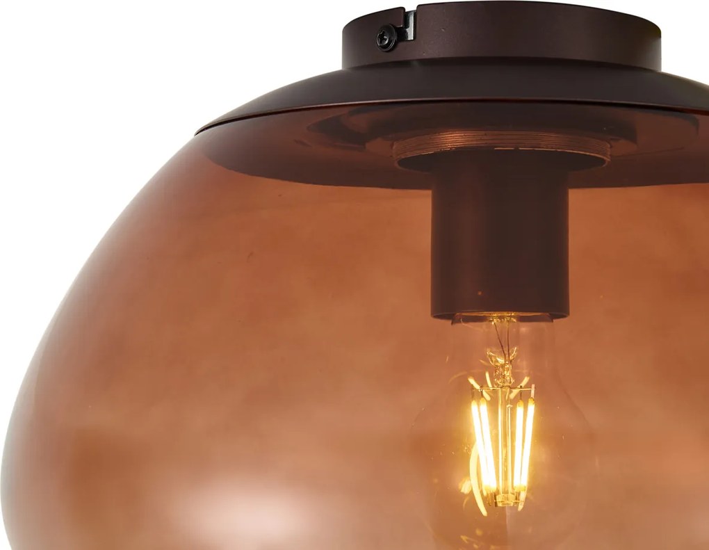 Design plafondlamp bruin met bruin glas - Giselle