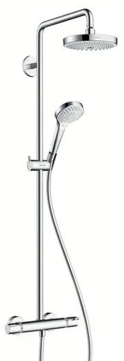 Hansgrohe Croma Select S 180 2jet showerpipe: met Ecostat Comfort douchekraan thermostatisch met Croma Select S Multi handdouche en 2jet hoofddouche wit/chroom 27253400