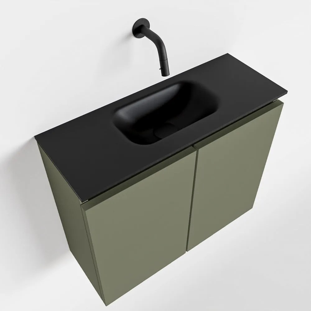 Mondiaz Ture 60cm toiletmeubel army met wastafel urban midden geen kraangat