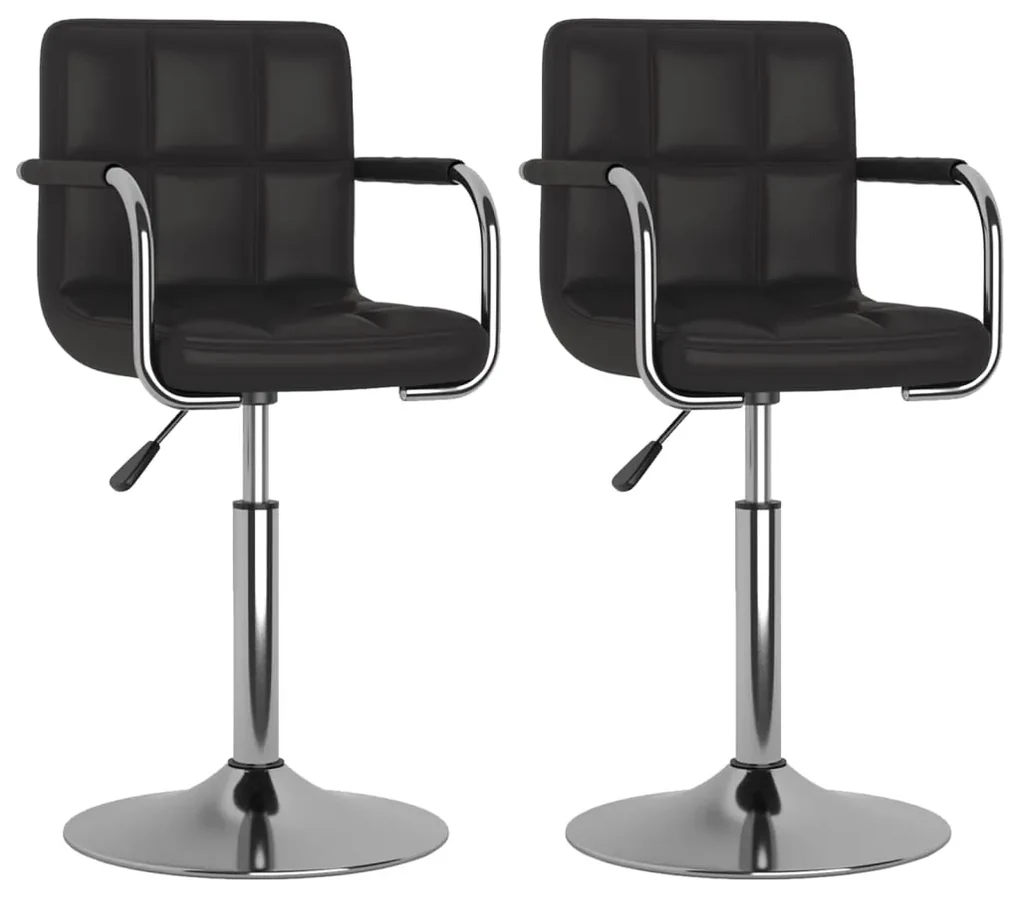 vidaXL Eetkamerstoelen 2 st draaibaar kunstleer zwart