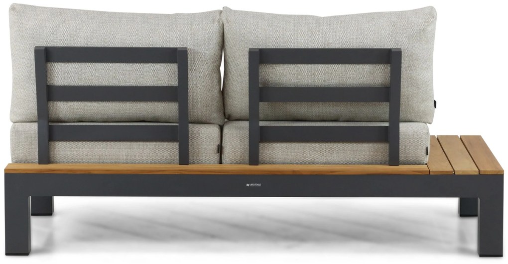 Loungeset 6 personen Aluminium/Teak Grijs Lifestyle Garden Furniture Vittoria