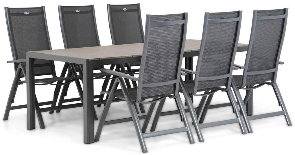 Tuinset 6 personen 217 cm Aluminium/Textileen /Aluminium/textileen Grijs Hartman Royal