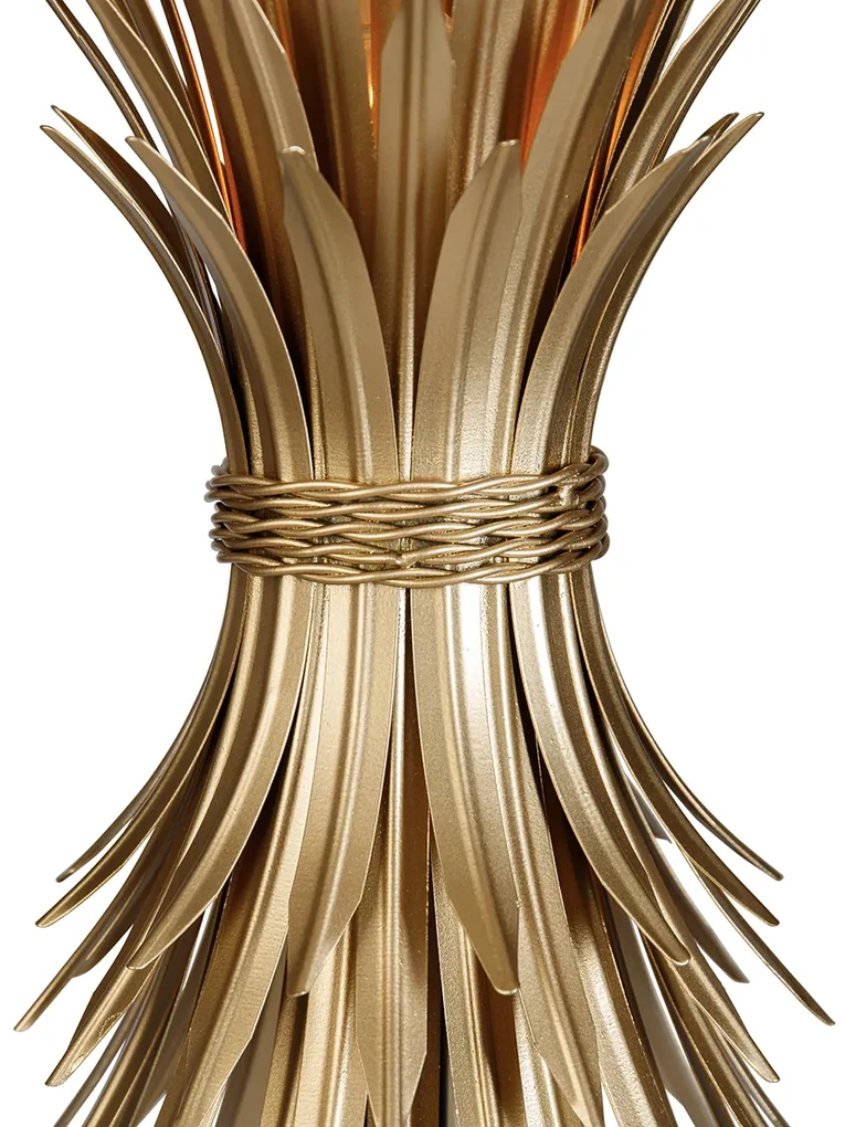 Art Deco vloerlamp goud met zwart - Wesley Art Deco E27 Binnenverlichting Lamp