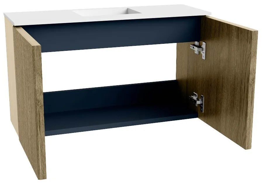 Mondiaz Joya 70cm toiletmeubel dusk met wastafel faye midden zonder kraangat talc