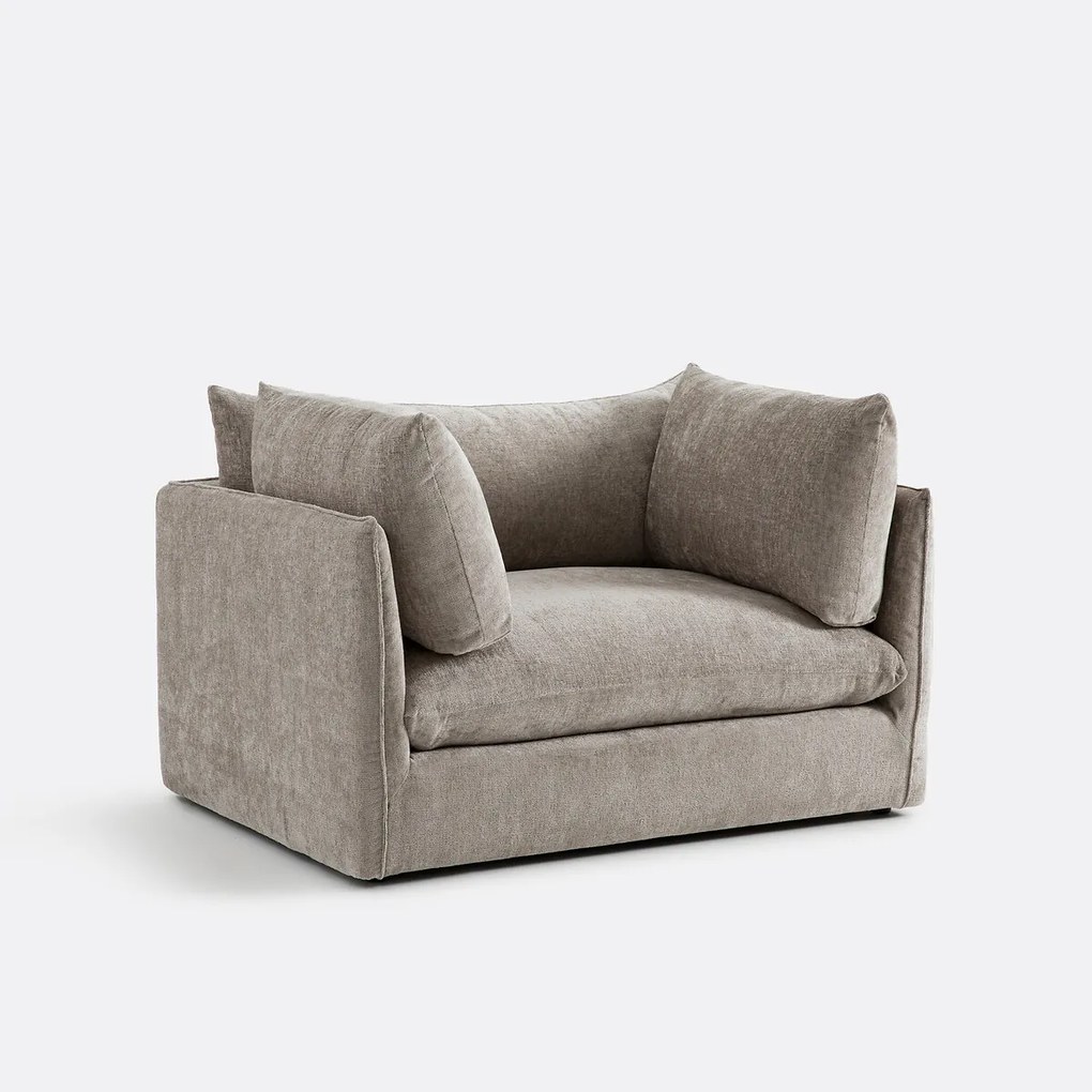 XL fauteuil Malo in getextureerd fluweel