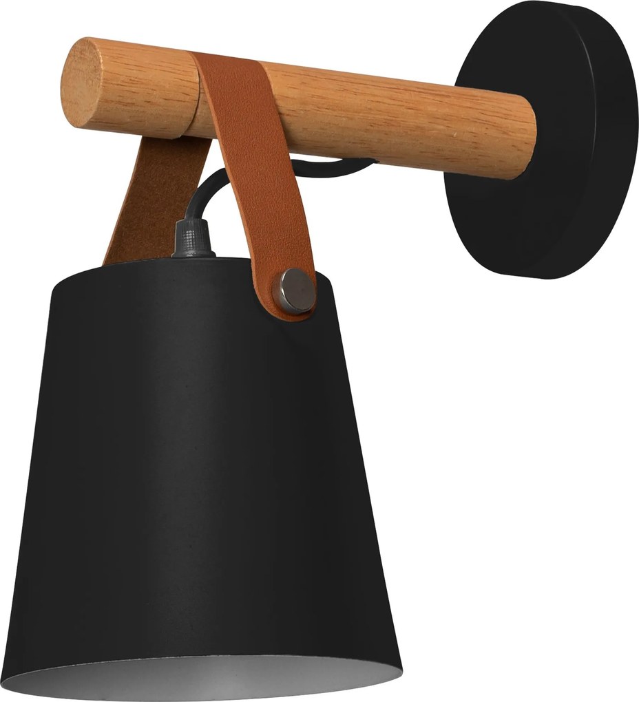Wandlamp Metalen Wandlamp Met Zwarte Band APP466-1W Zwart
