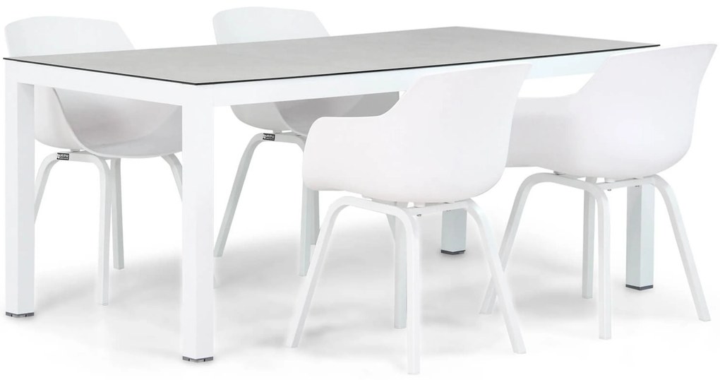 Tuinset 4 personen 180 cm Kunststof Wit Lifestyle Garden Furniture Salina/Margao