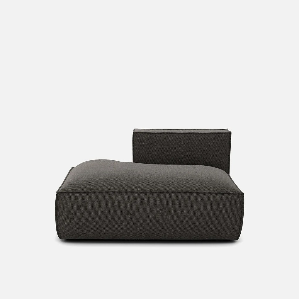 Links chaise longue-element voor modulaire bank, in structuurstof, Seven
