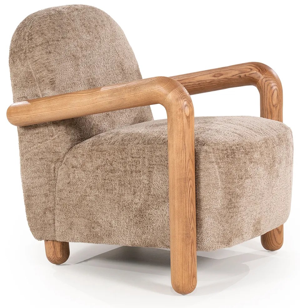 By-Boo Retrova Fauteuil Met Hout Taupe