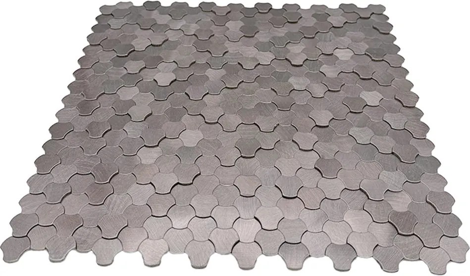 Zelfklevende Mozaïektegels Metaal | Driepas 3D Antraciet | 30,5×29,6 cm | Keuken, Bad &amp; WC