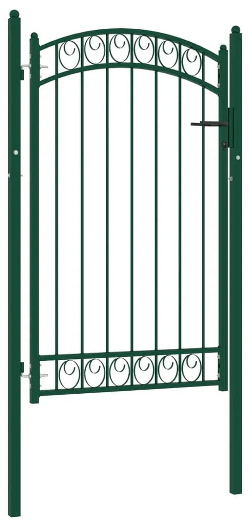 vidaXL Poort met gebogen bovenkant 100x150 cm staal groen