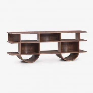 Flin Houten Stellingkast ↑55 Cm & Donker Handvat Hout - Sklum