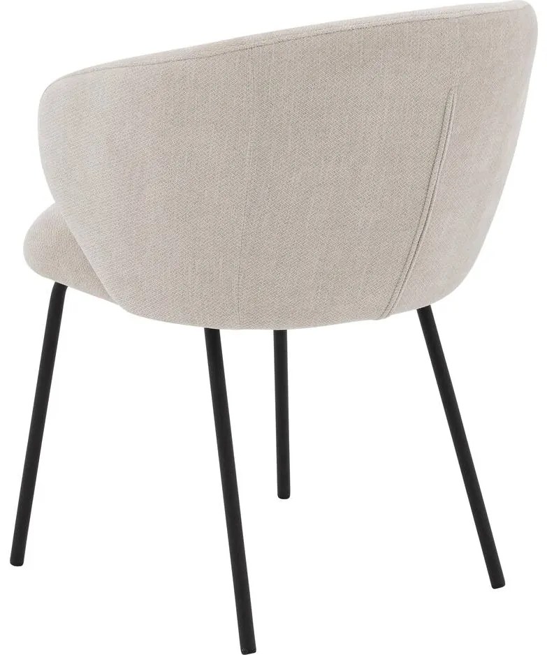 Goossens Stoel Noomi beige stof met armleuning,