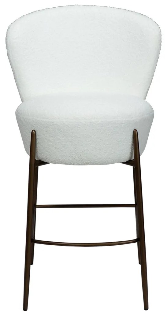 Dan-Form Orbit Boucle Barkruk Wit Met Ronde Rugleuning